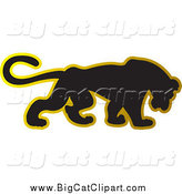 Big Cat Vector Clipart of a Black and Gold Panther by Lal Perera