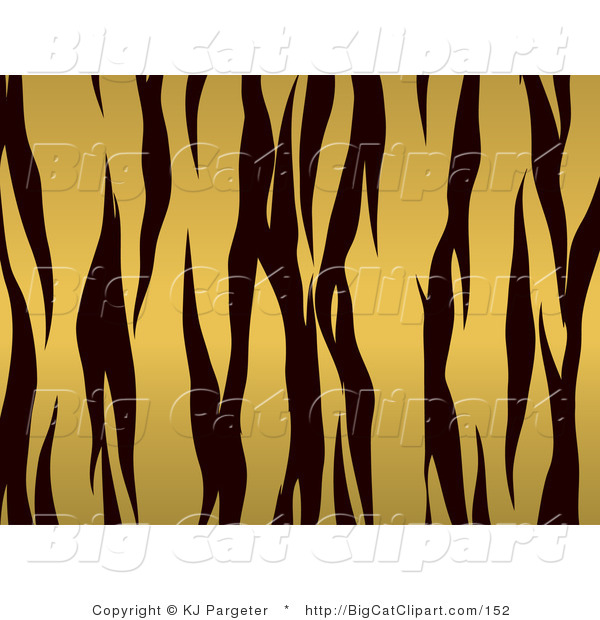 Big Cat Clipart of a Gold and Black Tiger Stripes Background